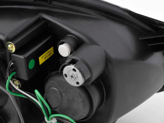 Scheinwerfer Set Daylight LED TFL-Optik Opel Corsa B 94-00 schwarz Scheinwerfer Set Daylight LED TFL-Optik Opel Corsa B 94-00 schwarz